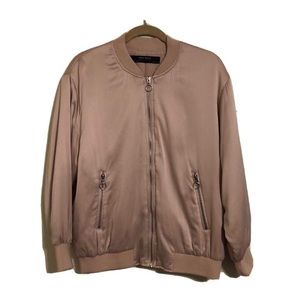 Pink satin bomber jacket